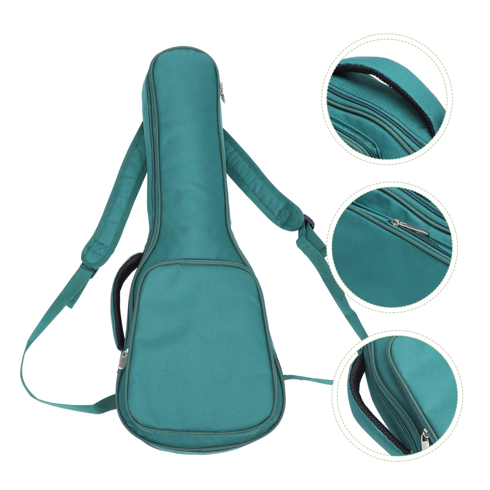 ibasenice Gepolsterte Ukulele Tasche aus Oxford Stoff mit Großer Kapazität und Tragbarem Design Grüne Ukulelen Schultertasche für 26-27 Zoll Sopran Ukulelen