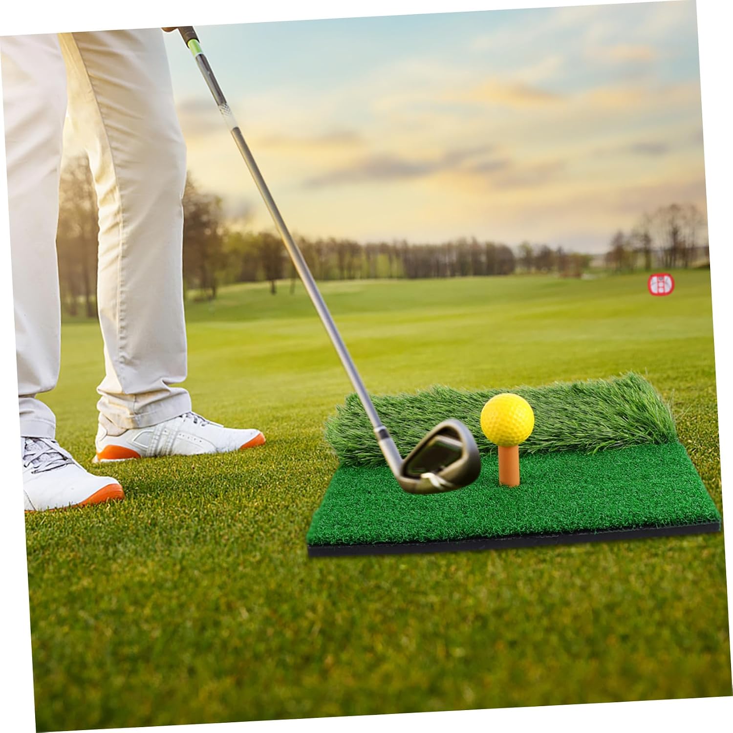 Portable with Golf Pad Practice Net for Indoor Set Nylon and Training, Foldable Hitting Stable Frame to Short-Range Accuracy Outdoor Sports for Golfers
