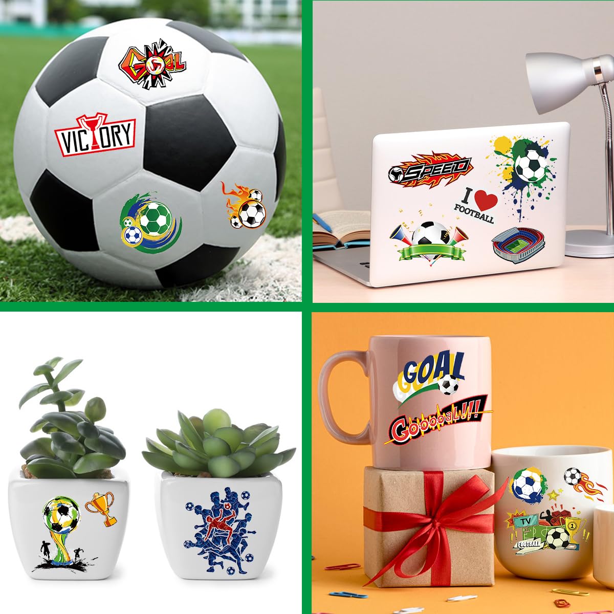 Pack De 10 Tatuajes Luminosos De Fútbol Para Niños – Pegatinas Temporales Con Balones, Jugadores Y Trofeos, Ideales Para Regalos Y Fiestas