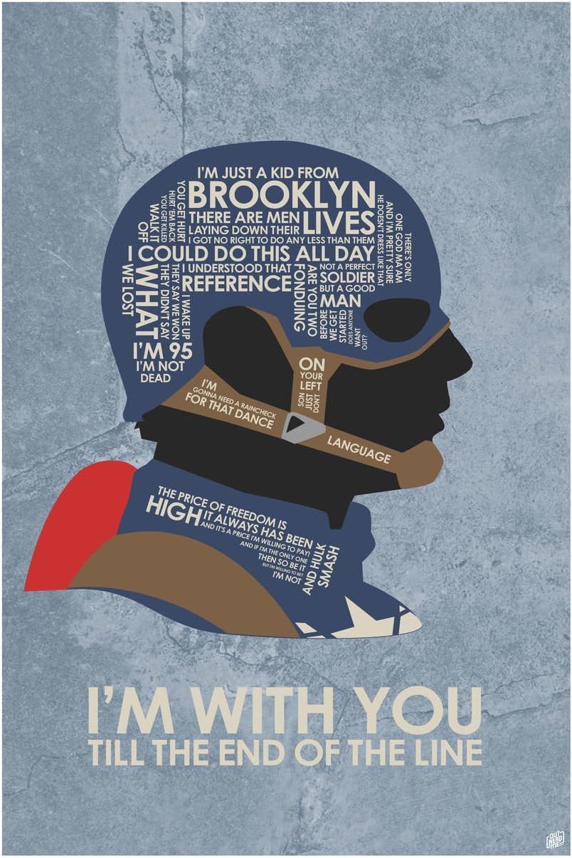 I'm with You Till The End of The Line Giclee Art Print Poster from Typography Drawing by Pop Artist 12" x 18"