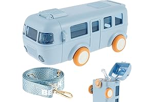 16 oz Kids Straw Water Bottle with Detachable Shoulder Strap - Perfect for Car Travel