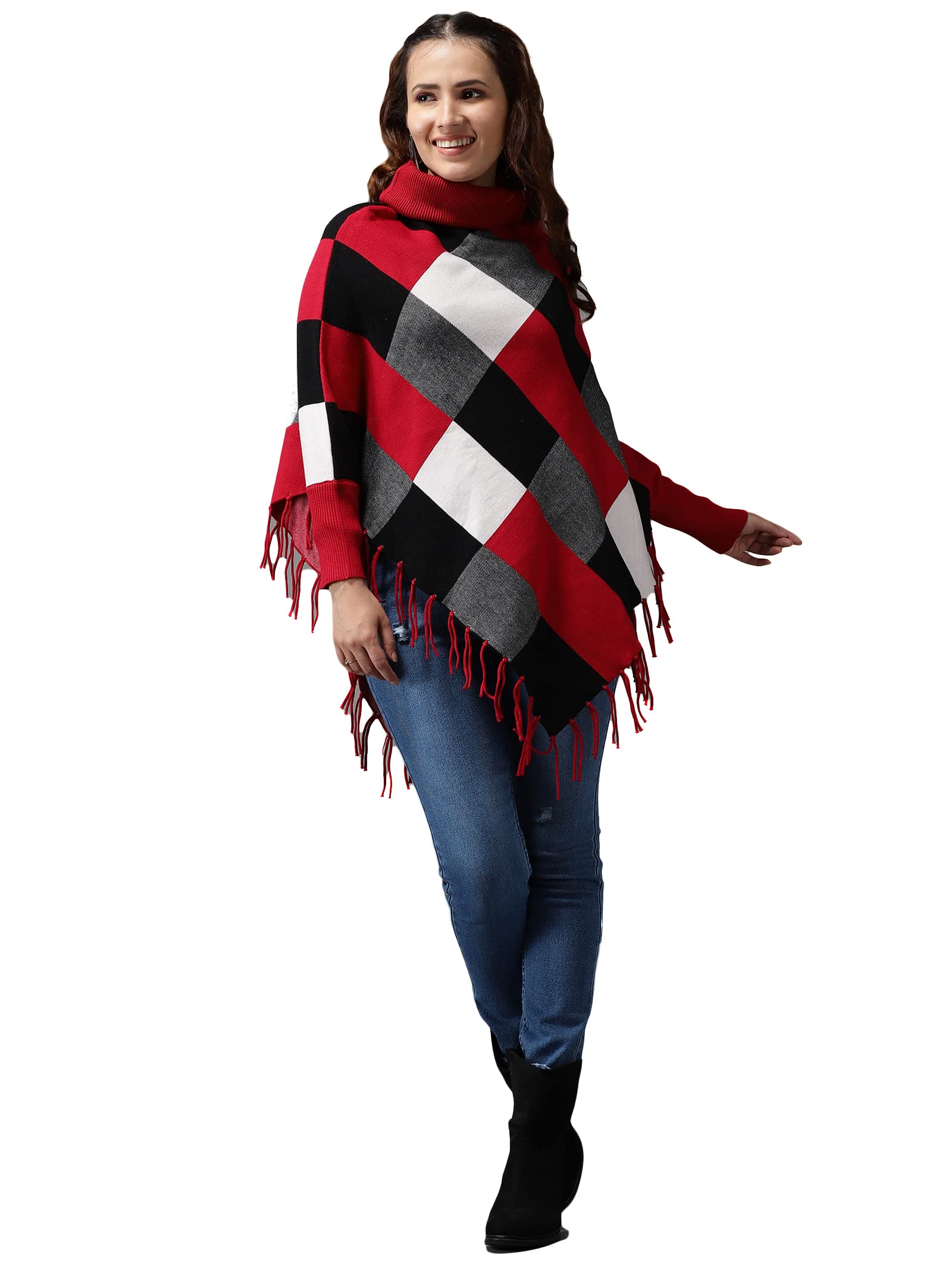 Women Colourblocked Sweater | Turtle Neck Long Sleeves Sweater's for Womens | Regular Fit Longline Sweaters for Women's-image-46