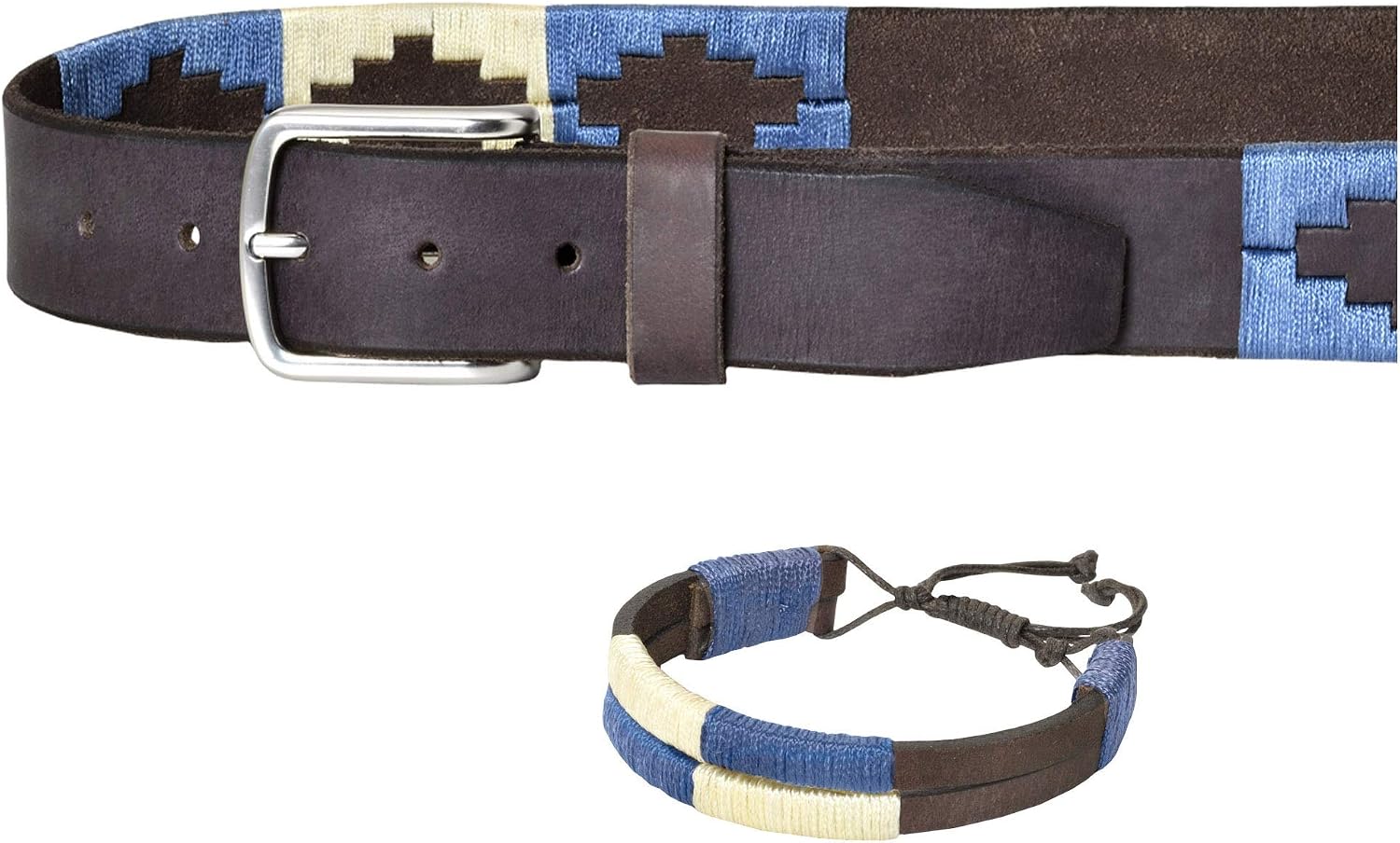SHOWMEN CRAFT Sottopancia In Mohair A Doppia Trama – Blu Con Anelli SS D E Pelle Argentina Per Cavallo, Traspirante E Durevole