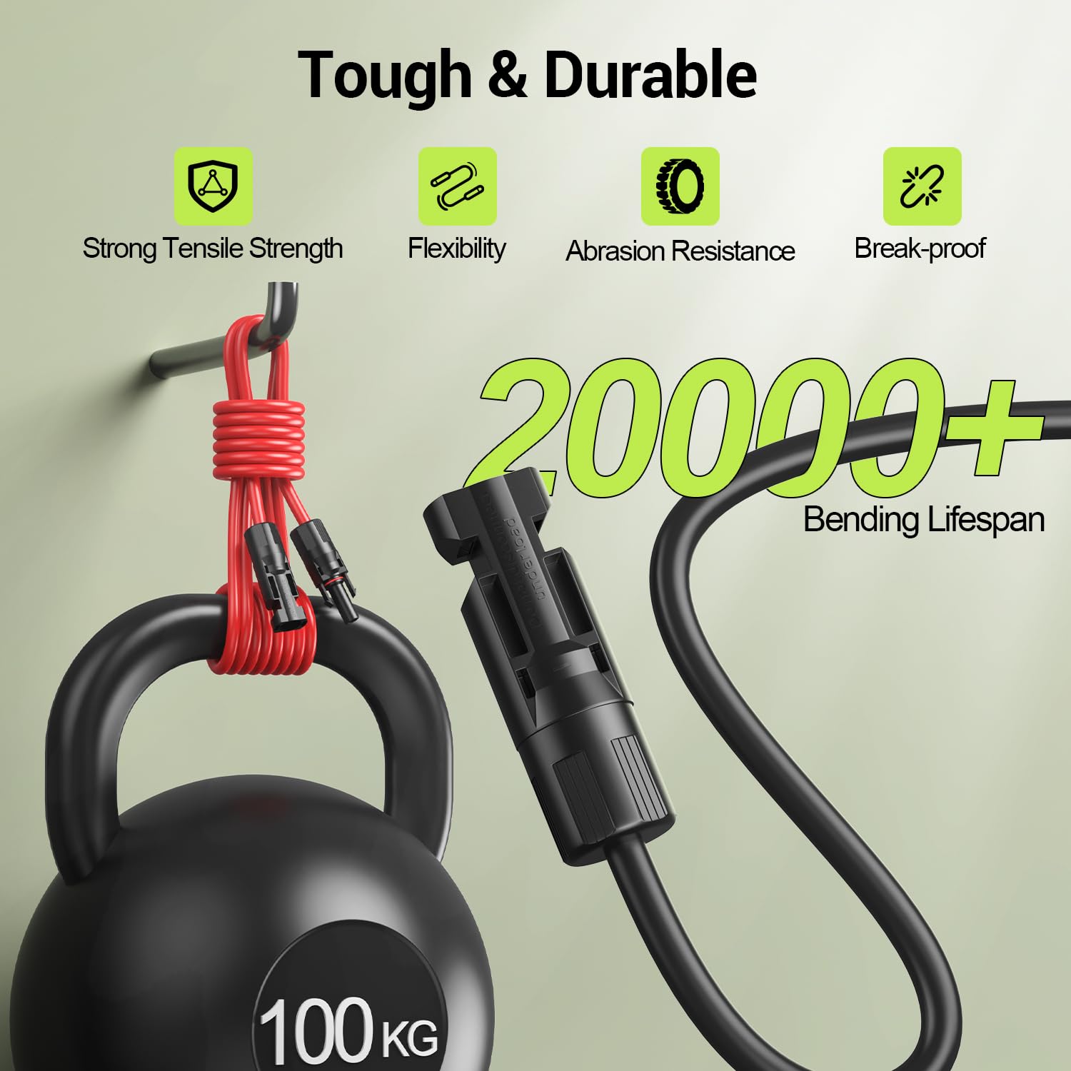 Cavo di prolunga solare da 30 m, 10 AWG, cavo per pannello solare con connettori femmina e maschio impermeabili per camper all'aperto, sistemi fotovoltaici off-grid (nero + rosso)