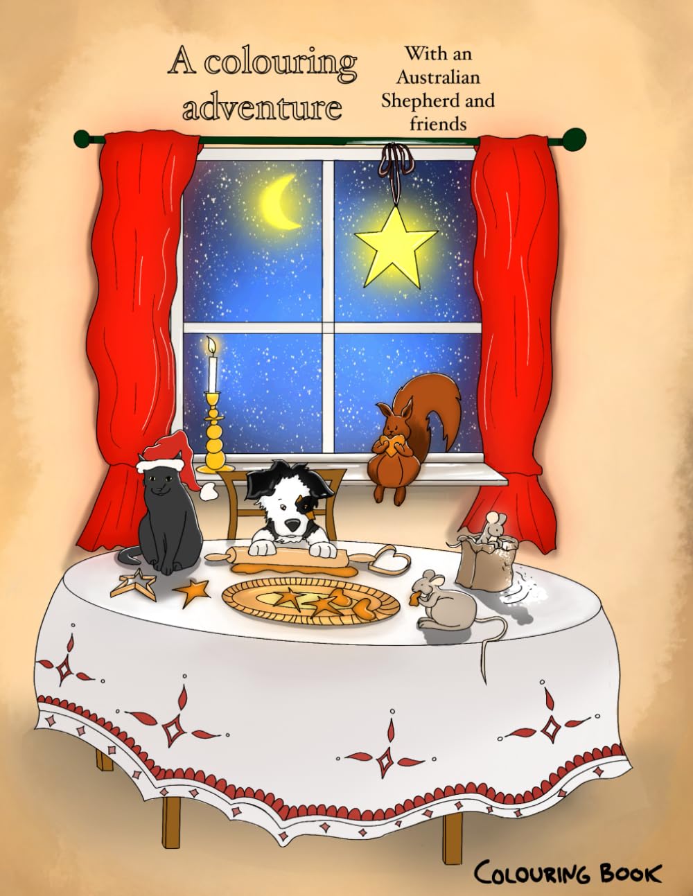 A Colouring Adventure With An Australian Shepherd And His Friends: Colouring book