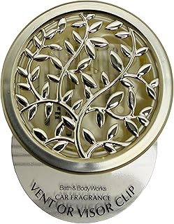 Bath and Body Works Silver Vines and Leaves Car Visor Fragrance Holder Easy To Open