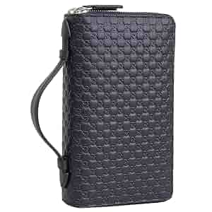 90s GUCCI グッチ セカンドバッグ 財布 ネイビー 本革 レザー GG GUCCI