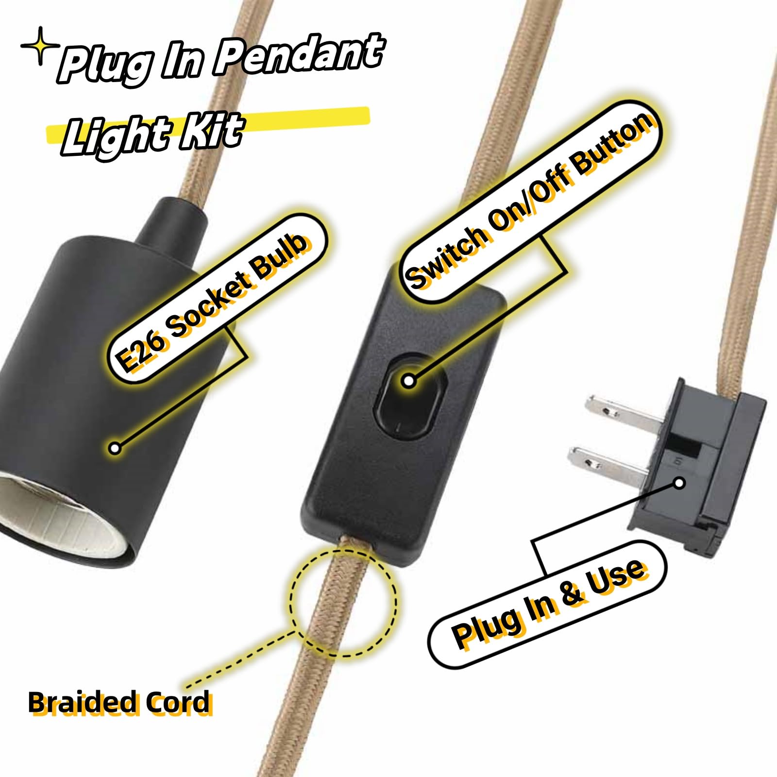 Pendant Light Plug In Pendant Lighting Plug In Hanging Light Kits With ...