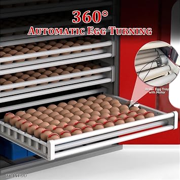 Intelligent Egg Hatcher with Brooder, 400-Egg Capacity, Automatic Turning and Precise Climate Control for Hatching and Brooding Multiple Bird Species
