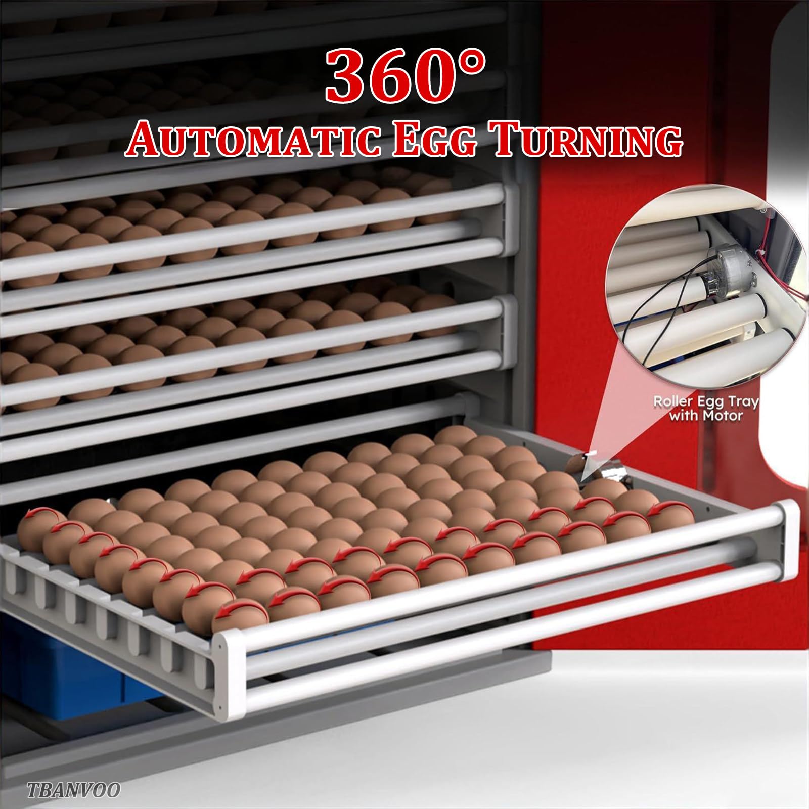 Incubadora digital, totalmente automática con control inteligente de temperatura y humedad, estilo gabinete con diseño de cajón para pollo, pato, ganso, huevos de codorniz