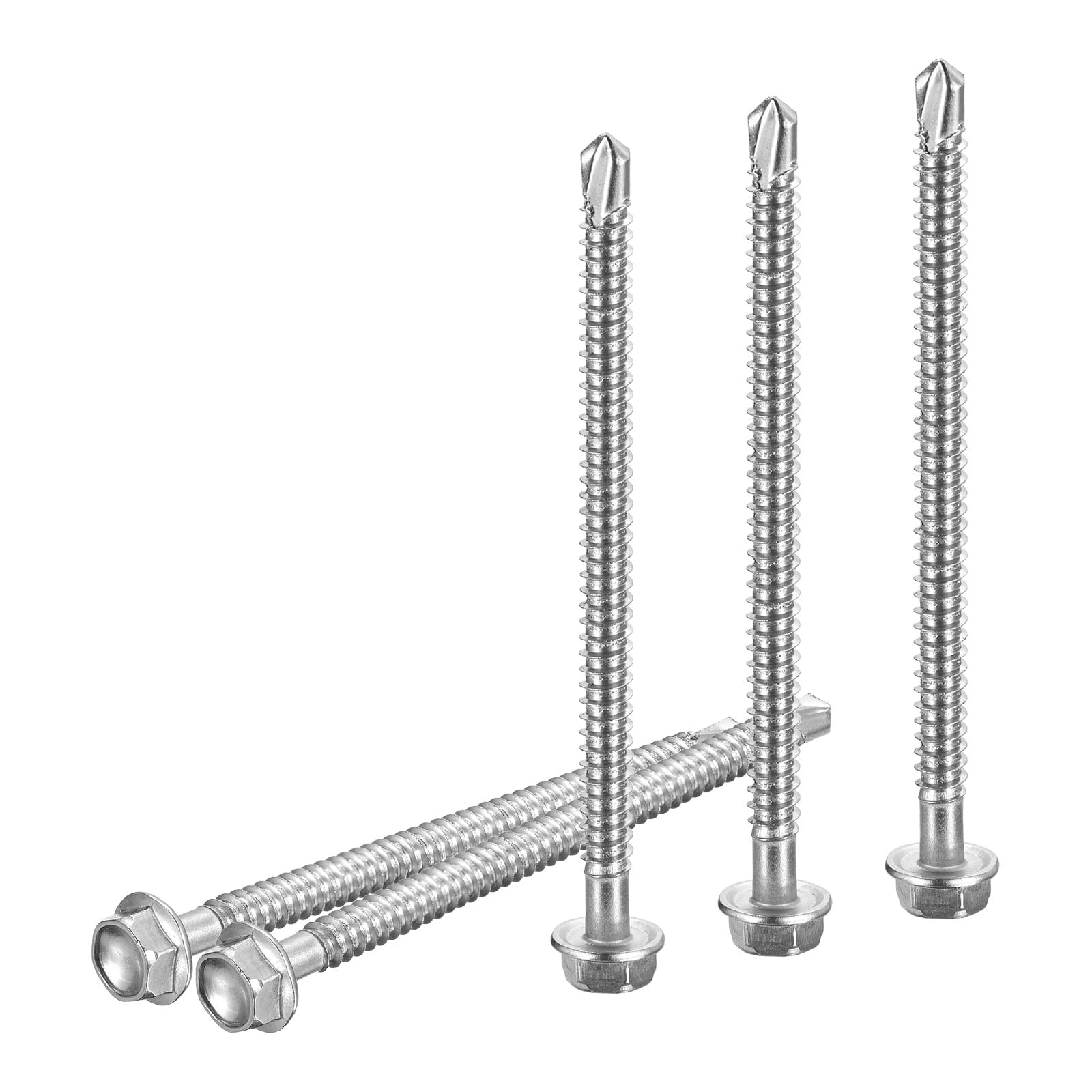 DTGN #14x3-3/4" Hex Washer Head Self Drilling Screws, 25Pack, Good for Machine, 410 Stainless Steel