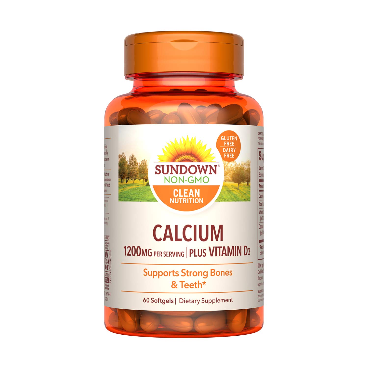 SundownNaturals Calcium 1200 Plus Vitamin D3 1000 IU, 60 Liquid Filled Softgels (Packaging May Vary)