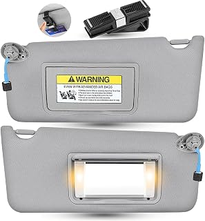 Left Driver & Right Passenger Side Sun Visor Compatible with Honda Accord 2008-2017 with Light OEM : 83280-TA5-A51ZA (Grey)