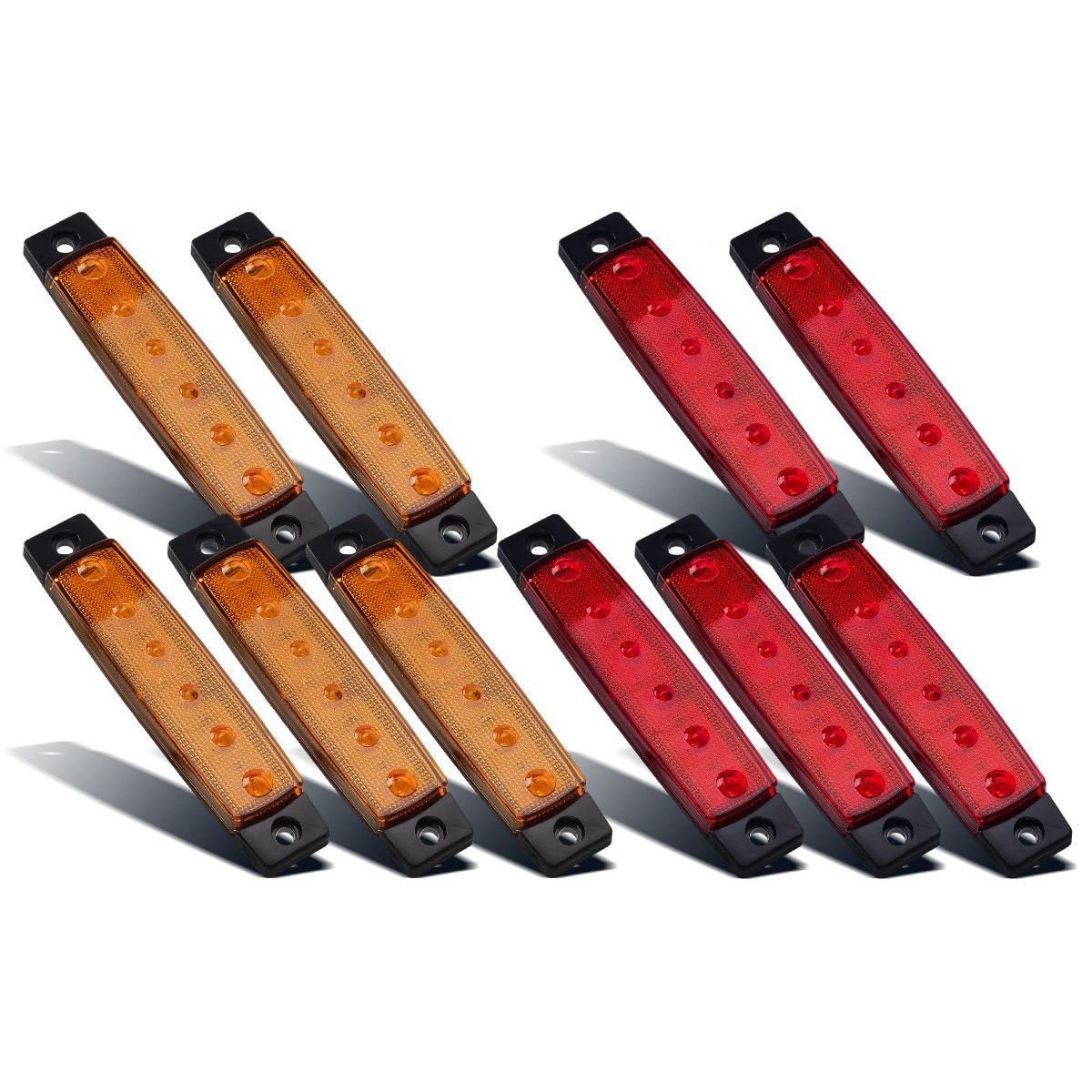 Buy Semoic 10x 3.8inch Truck Bus Boat Trailer Amber Red Side Indicators