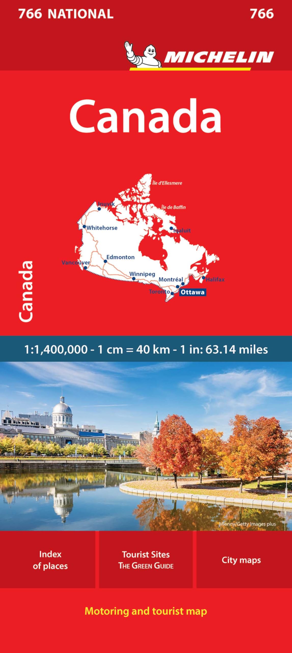 Canada - Michelin National Map 766: Motoring and Tourist Map: Index of Places, Tourist Sites, City Maps