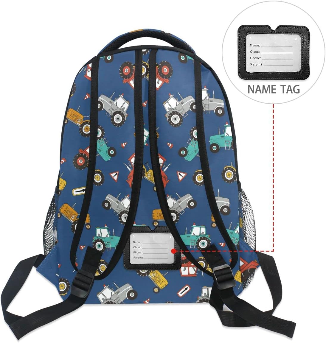 Fisyme Farm Tractors Backpack Laptop Bag Daypack Travel Hiking School Backpacks for Men Women Kids Girls Boys