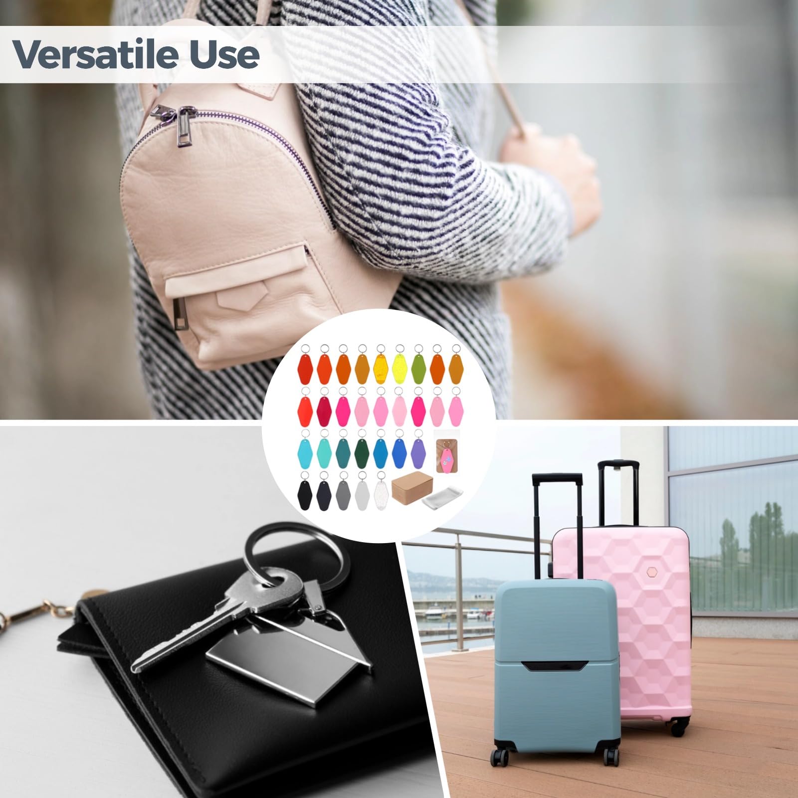 300 Stück Blanko-Kunststoff-Schlüsselanhänger-Set mit Papierkarten und Taschen, Acryl-Diamant-Form, Motel-Schlüsselanhänger, Rohling, Hotel-Schlüsselanhänger, Rohling, Vintage-Gepäckanhänger