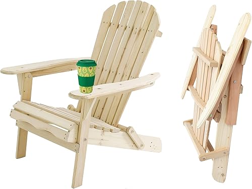 Miniatura 7 de LuxenHome Silla plegable Adirondack para exteriores sillas Adirondack para exteriores sillas de jardín de gran tamaño sillas de salón al aire libre