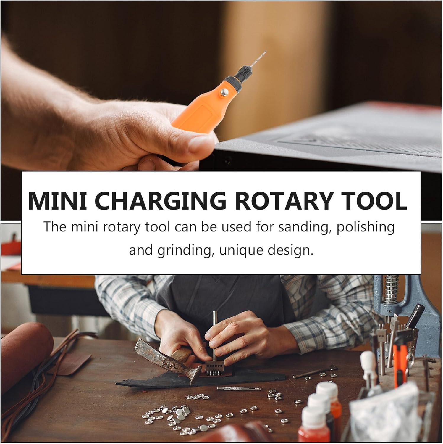 Mini USB Rechargeable Rotary Tool with Lamp, 5-speed Cordless Sanding and Polishing Kit for Precision DIY and Home Use