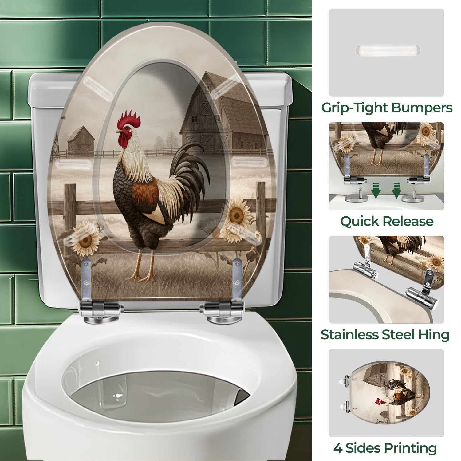 Asiento de inodoro alargado para baño