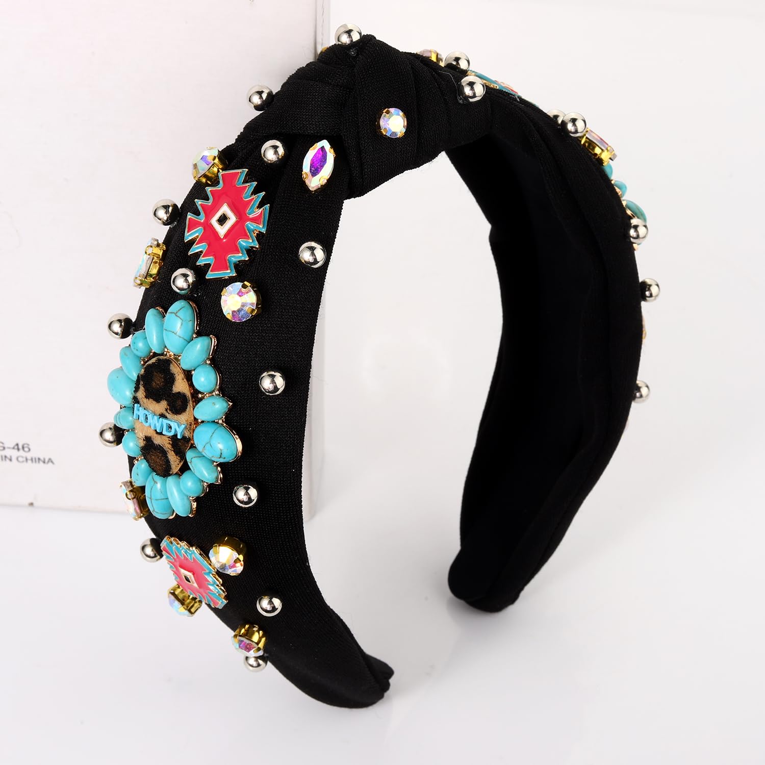 Western Cowgirl Knot Headband Crystal Boot Hat Stars Charms Knotted Hairband Amazon.com : MOLOCH Western Cowgirl Headband for Women  main image 2