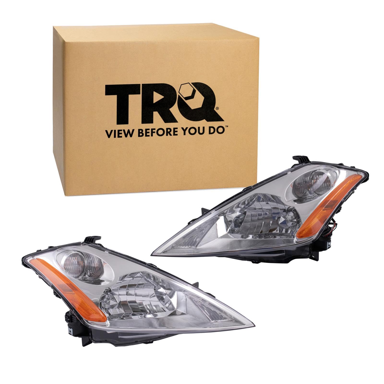 TRQ 2 Piece Headlight Assembly Set Driver &amp; Passenger Side Compatible with 2003-2007 Nissan Murano NI2502155 NI2503155