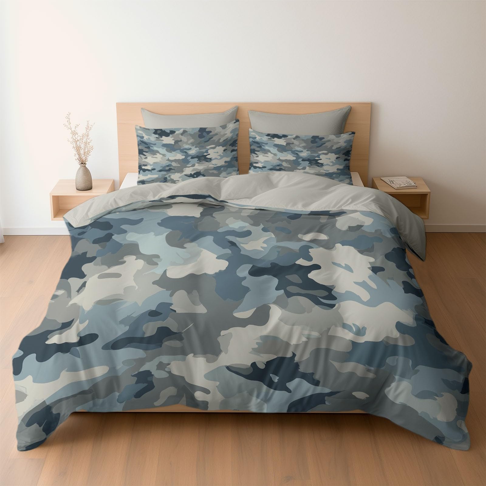 Housse de couette 240x260cm infroissable gris clair finie la corvée de repassage du linge