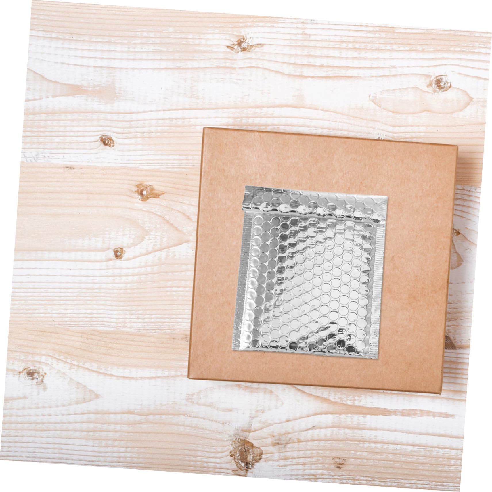 POPETPOP 100 Pcs Enveloppes à Bulles Rembourrées Argenté Légères en Makrofol Auto-adhésives pour Expédition en Boutique ou Bureau