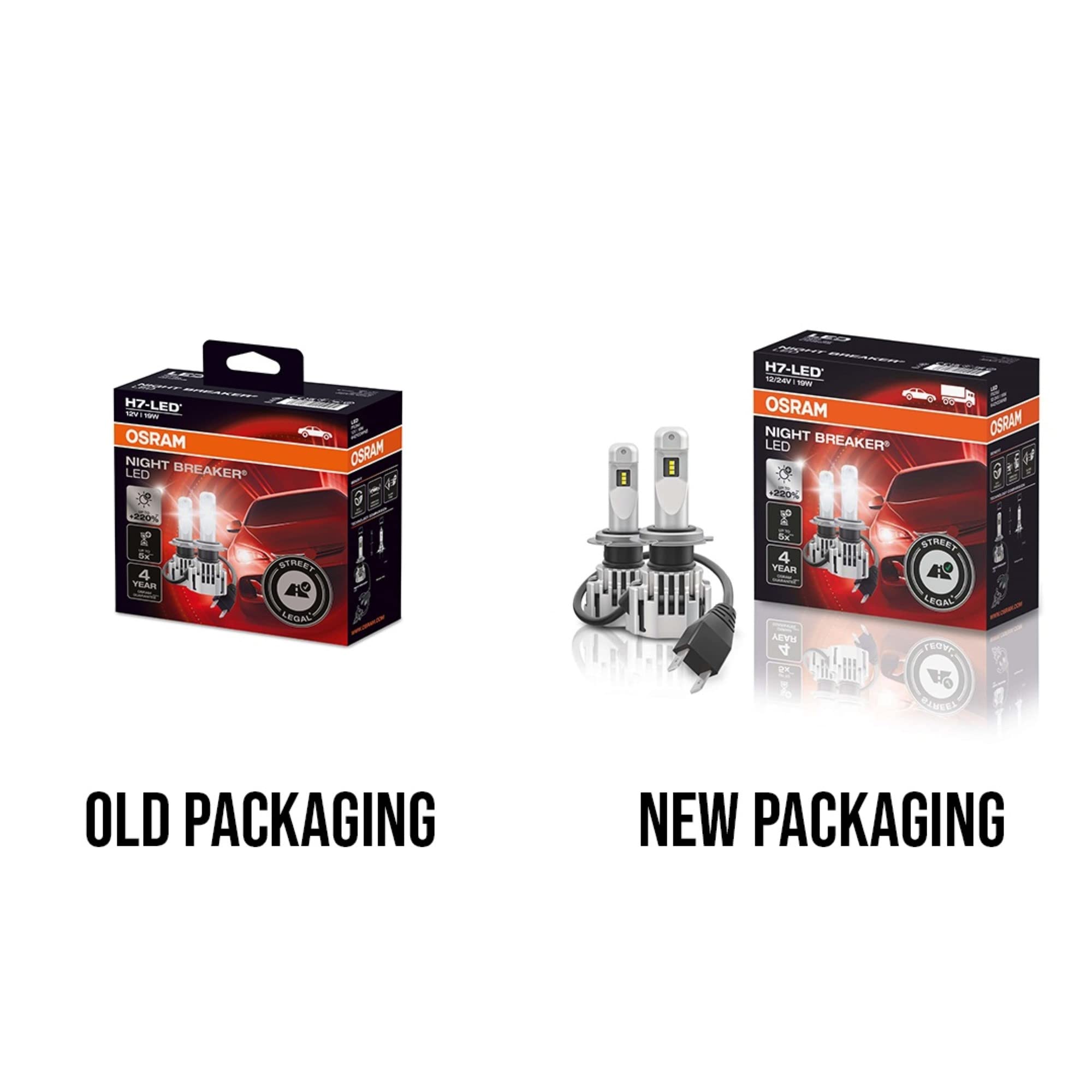 OSRAM NIGHT BREAKER H7-LED, hasta un 220% más de brillo, primera luz de cruce homologada para uso en carretera | primera luz de cruce homologada para uso en carretera