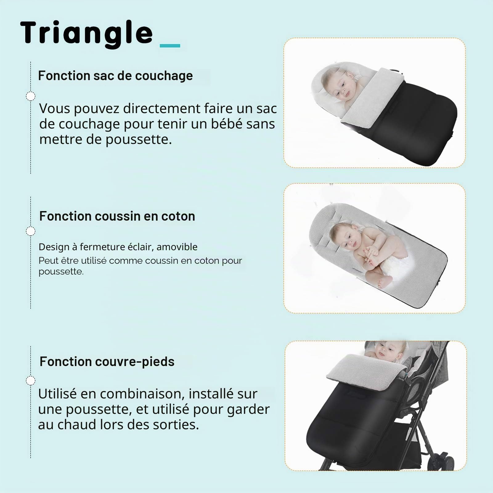 MHOYI Universelle Chancelière pour Poussettes,Bébé Chariot Coton Coussins,Garder Chaud Hiver Couverture Enveloppante,bébé Housse de Pied Hiver Chaudpour Poussette/Landaus Siège Auto/Buggys(Gris)