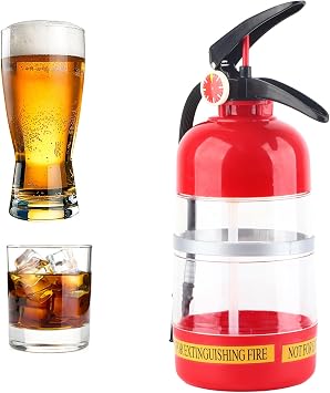 Beverage Dispenser,2L Innovative Extinguisher Shape Beer Dispenser Portable Cocktail Shaker Decanter Dispenser Liquor Pump for Banquet Camping Party