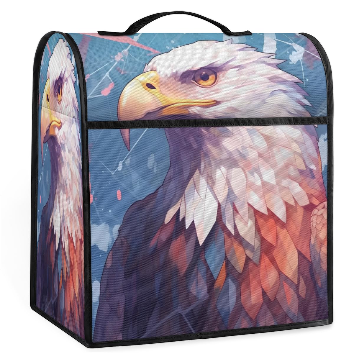 Coffee Maker Cover Watercolor Eagle Printing Kitchen Appliance Covers Small Appliance Covers Blender Cover Juicer Cover Dust Covers for Kitchen Appliances with Top Handle and Pockets,Washable,C455