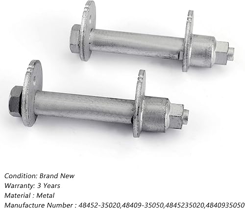 Miniatura 4 de Artudatech Kit de pernos de leva para automóvil, 2 unidades de placa de leva de control inferior para Toyota 4Runner 96-02 Tacoma 95-04