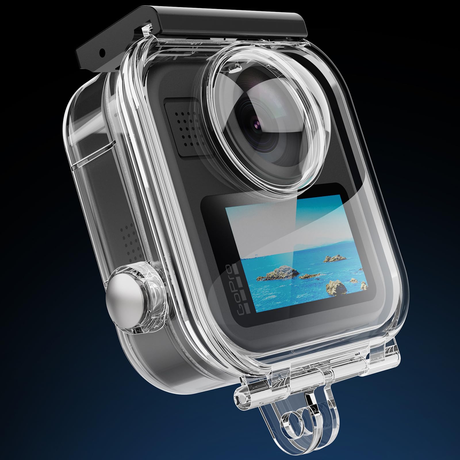 Boîtier étanche pour GoPro Max 2, 45M Boîtier de plongée Boîtier sous-Marin Boîtier de Protection Dive Case Accessoires pour GoPro Max 2