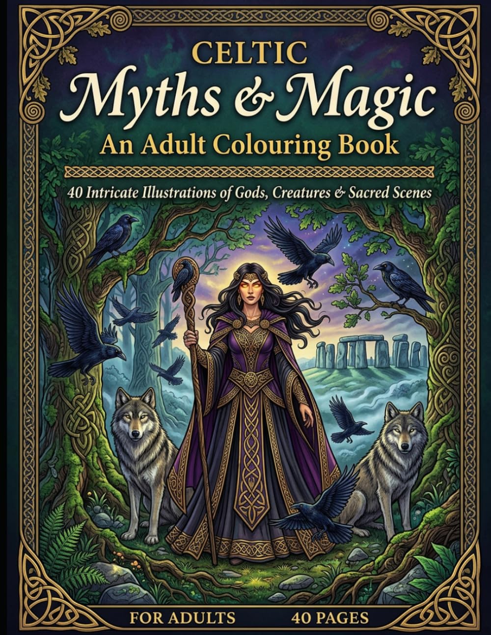 Celtic Myths & Magic: An Adult Colouring Book · 40 Intricate Illustrations of Gods, Creatures & Sacred Scenes