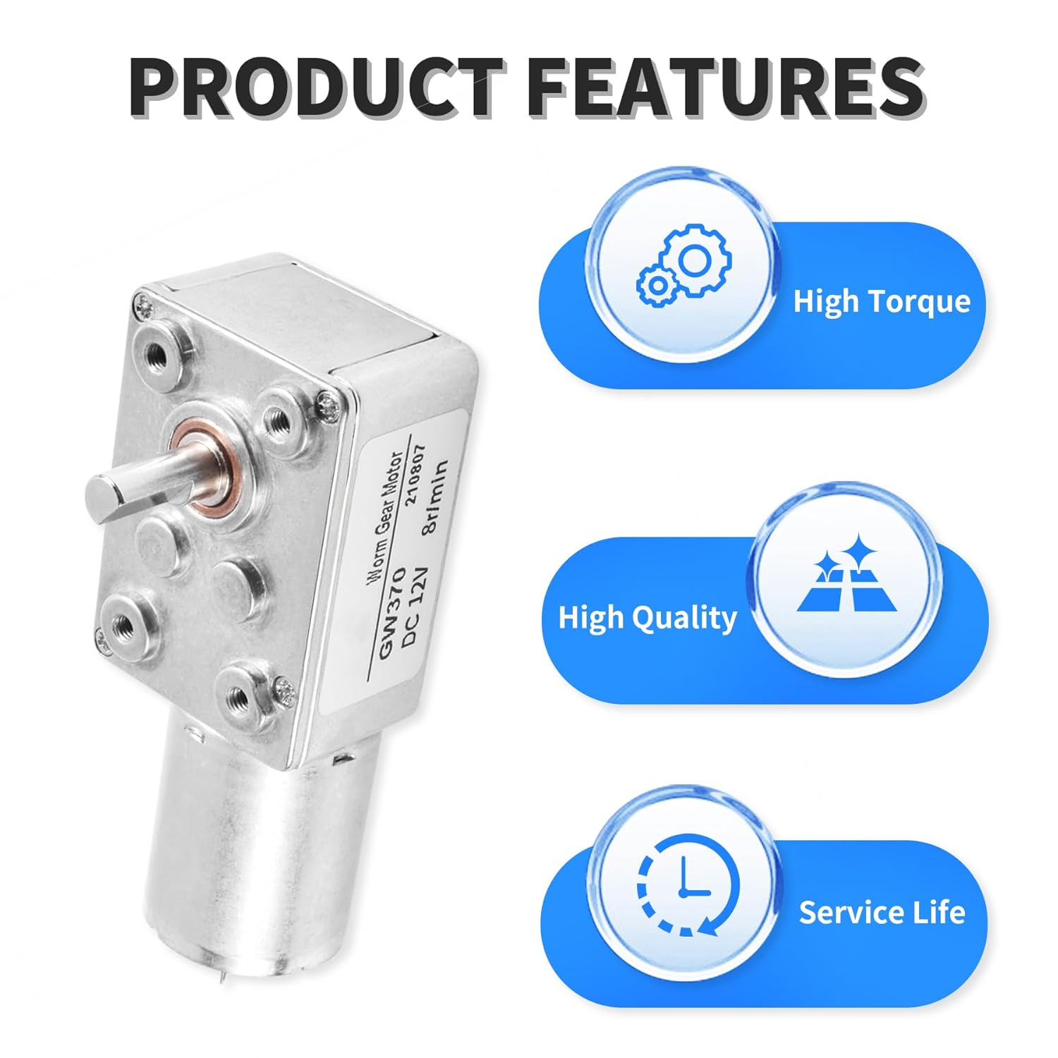 DC 24V 25RPM Speed Reduction Motor Worm High Torque Mini Metal Gearwheel Gear Motor 0.39 in/ 10 mm Shaft Micro Slow Speed Full Metal Gearbox for Self-Made Engines Robot Models