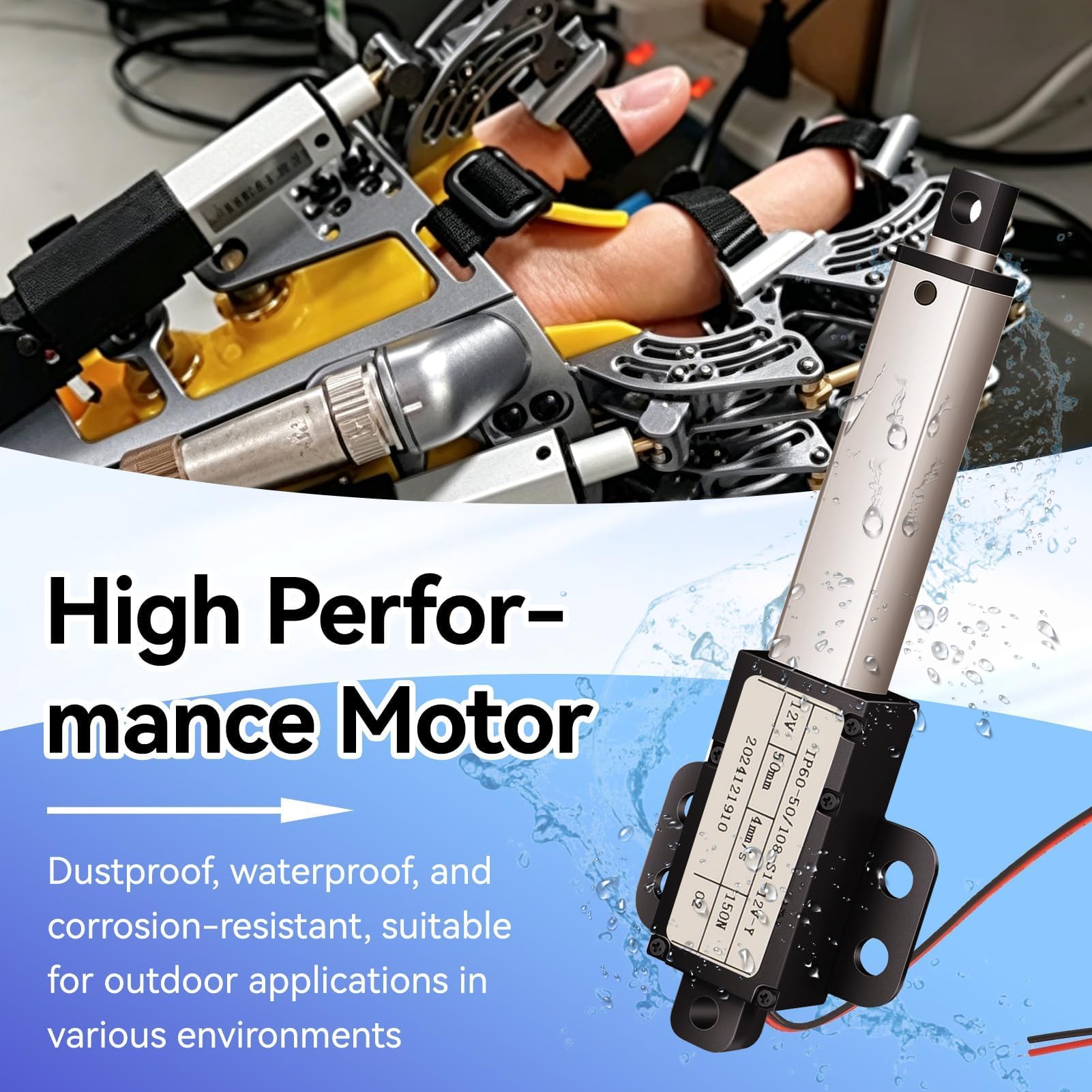Attuatore Lineare, Attuatori Elettrici Movimento Lineare Alta Velocità, Attuatore Elettrico Movimento Lineare Per Automazione Domestica Robotica L'industria Automobilistica (Corsa 50mm-4mm/S-150n)