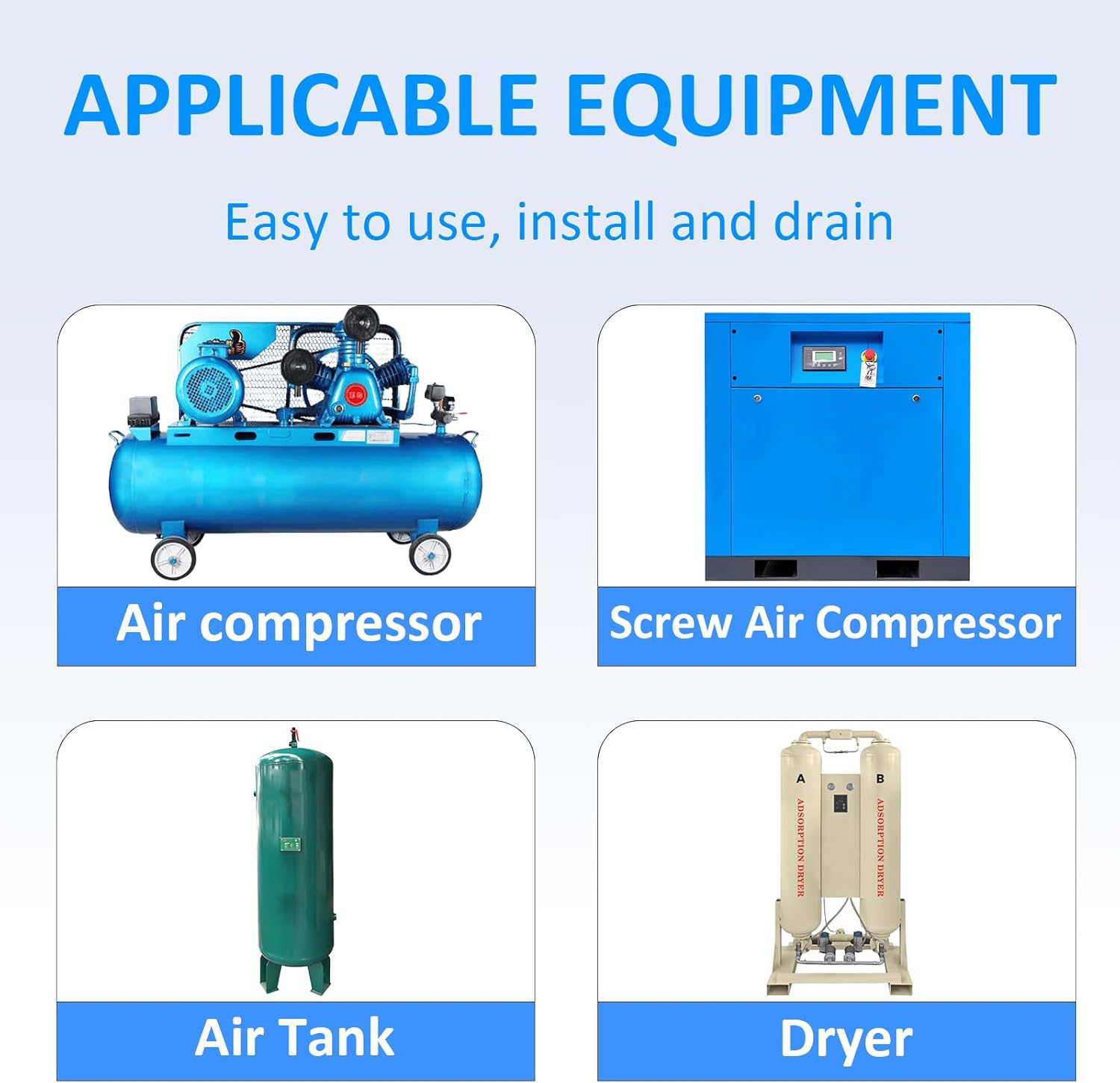 Mechanical Automatic Drain Valve G1/2'' 1.6Mpa Automatic Drainer with Pre-Filter Valve for Compressor Air Tank