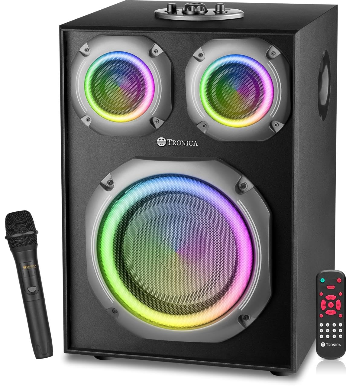 TRONICA The Musical Boombox-X 100 Watts Powerfull Tower Party Speaker with Disco Party Lights, Bluetooth,USB,Digital Fm,Mic/Aux with Remote & Free Wireless mic-image-12