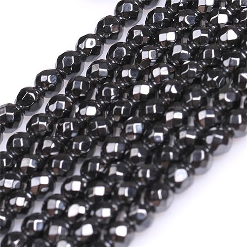 Miniatura 14 de JOE FOREMAN Cuentas de hematita negra de 0.157 in para hacer joyas, piedras preciosas naturales semipreciosas, redondas de 15 pulgadas