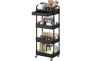 4-Tier Rolling Utility Cart with Drawer