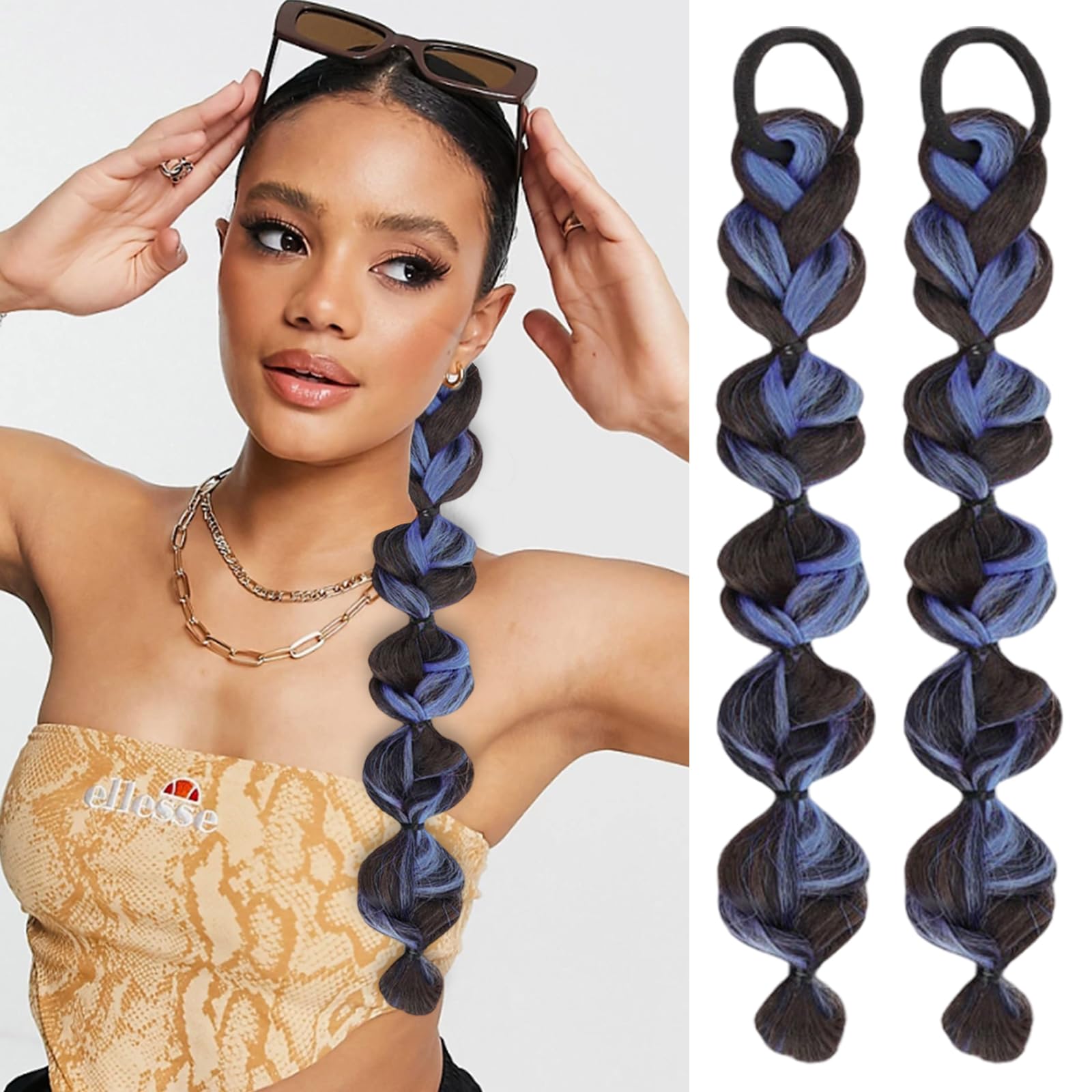 Amazon.com : Braided Ponytail Extension with Hair Tie 2 Pcs 