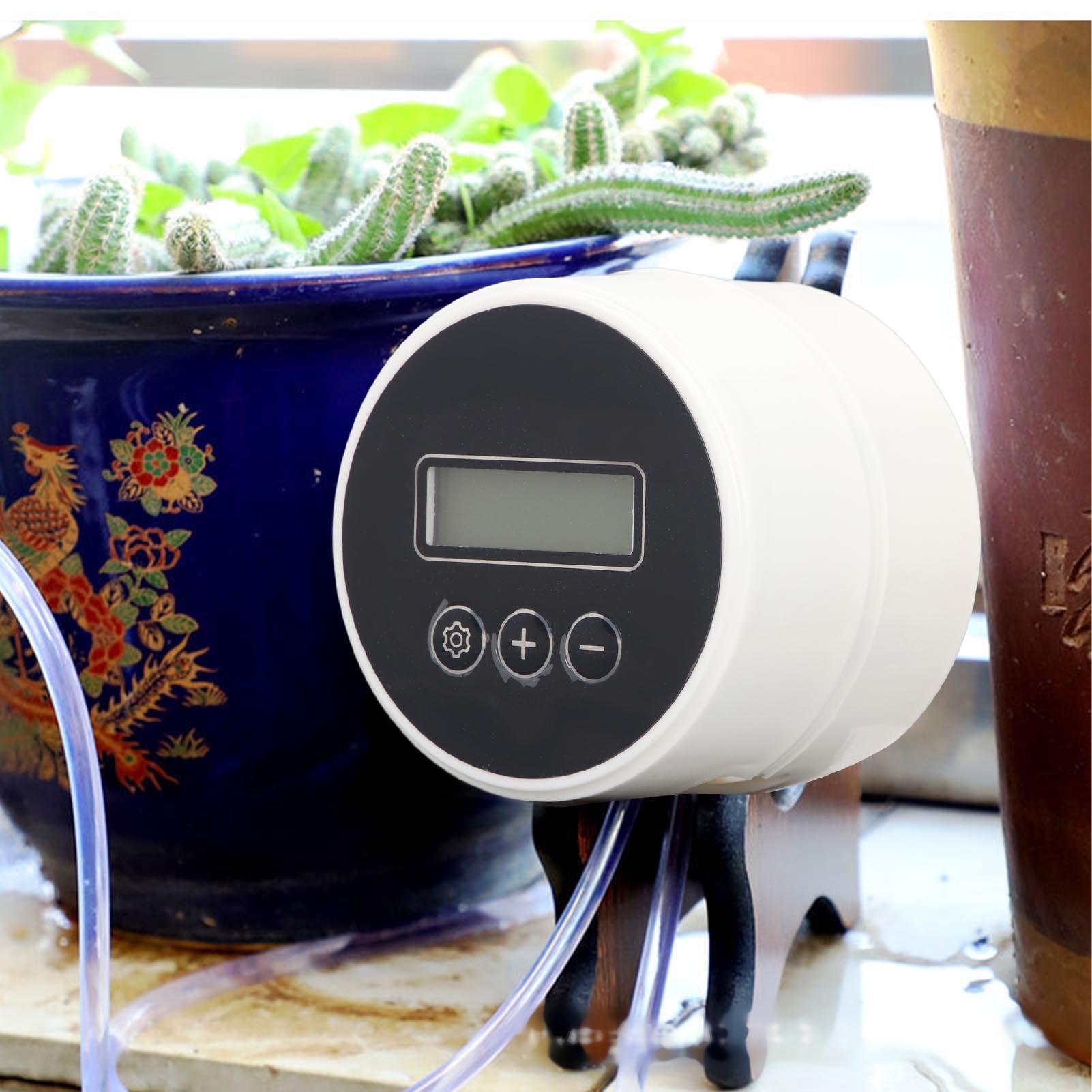 Automatyczny system nawadniania roślin YUKOFE, programowalny timer nawadniania, wyświetlacz LCD, zasilanie przez USB, konfigurowalna konfiguracja dla roślin domowych, podlewa do