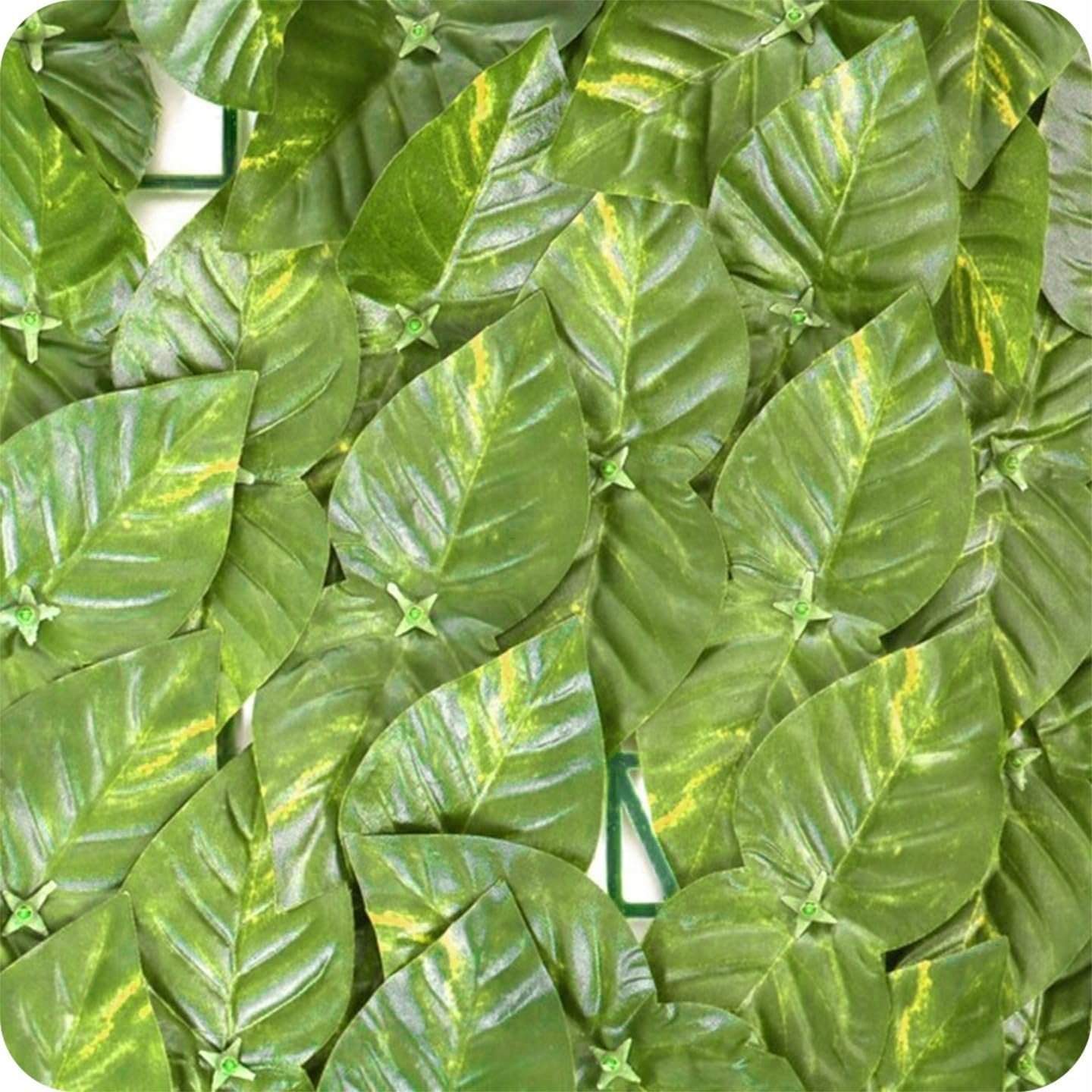 KRUMAD Lot de 2 haie de lierre artificiel de 500 x 50 cm, guirlande suspendue, brise-vue pour balcon et jardin, avec 200 serre-câbles, clôture brise-vue sans perçage, vert