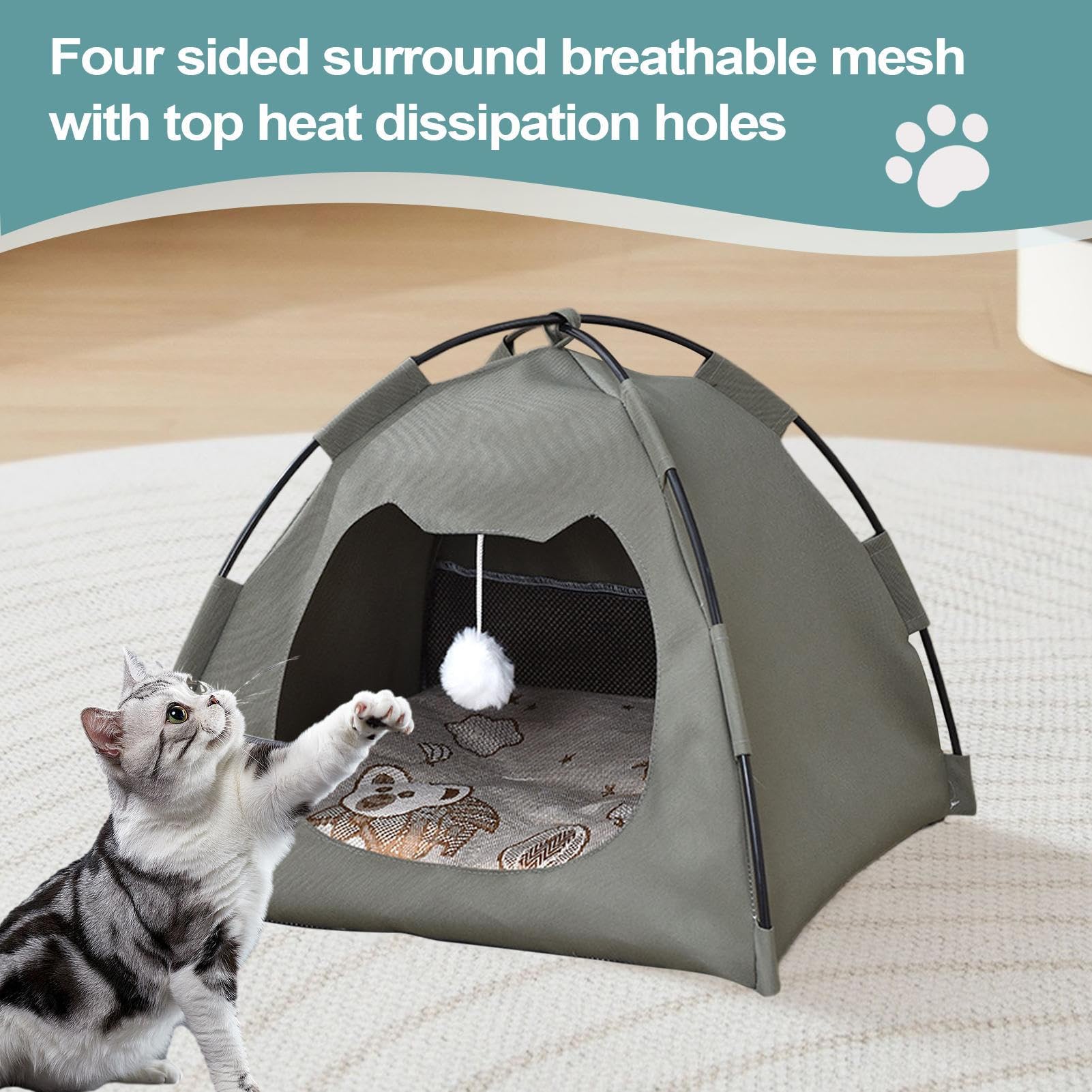 Tenda per Gatti da Interno ed Esterno Casa Tenda Impermeabile per Cani e | Morbido Trasportabile per Piccoli Animali in Tutte le Stagioni