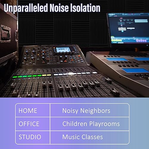 Miniatura 5 de Paquete de 54 paneles de espuma acústica de 1 x 12 x 12 pulgadas, espuma ignífuga de absorción de ruido y reducción adecuada para estudios, hogares,