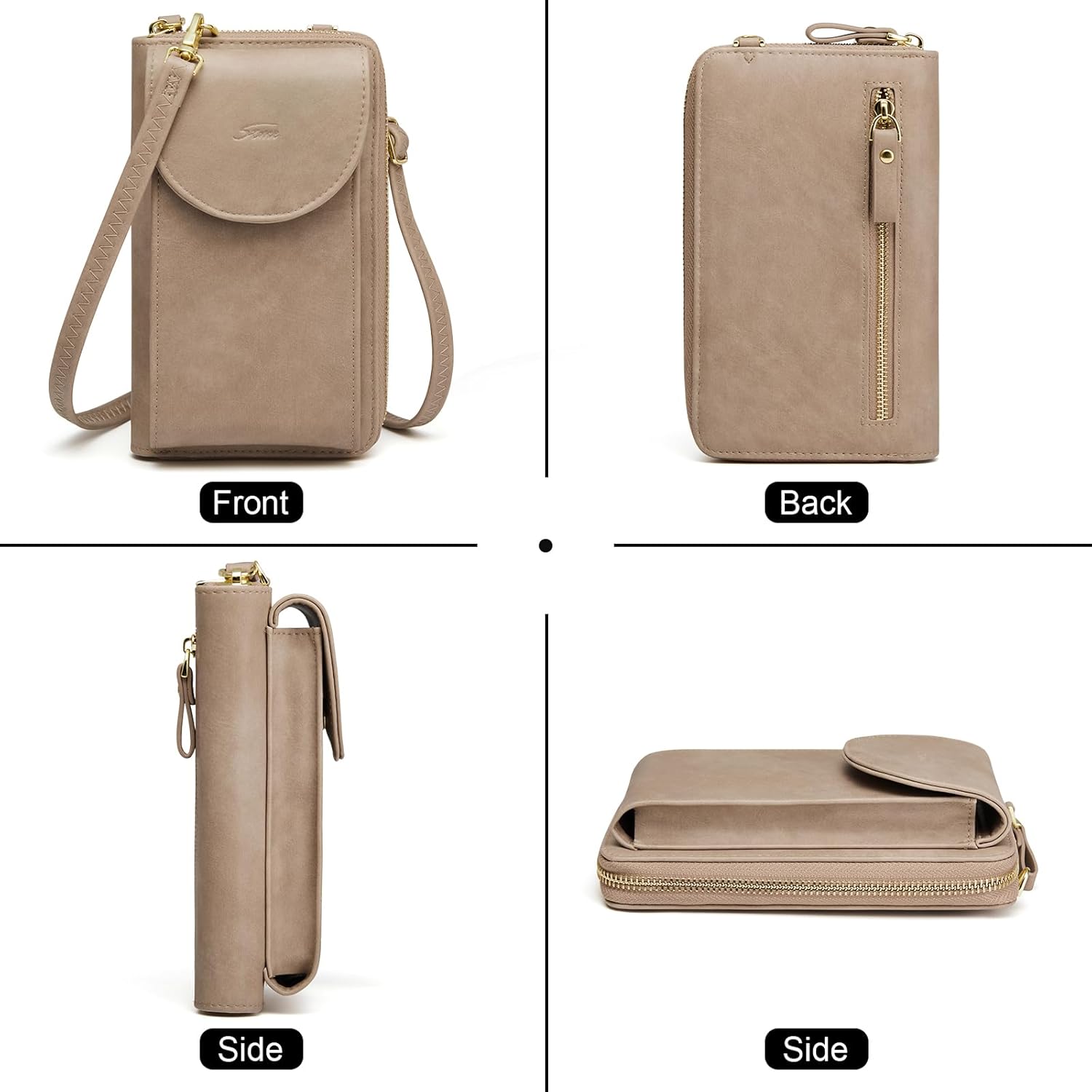 S-ZONE Small Crossbody Bags for Women Cell Phone Purse RFID Blocking Wallet Purses with Credit Card Slots - Image 4