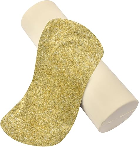 Miniatura 2 de Almohada redonda cilíndrica dorada con purpurina para aliviar el dolor de cuello, suave y transpirable, almohada de espuma viscoelástica de viaje