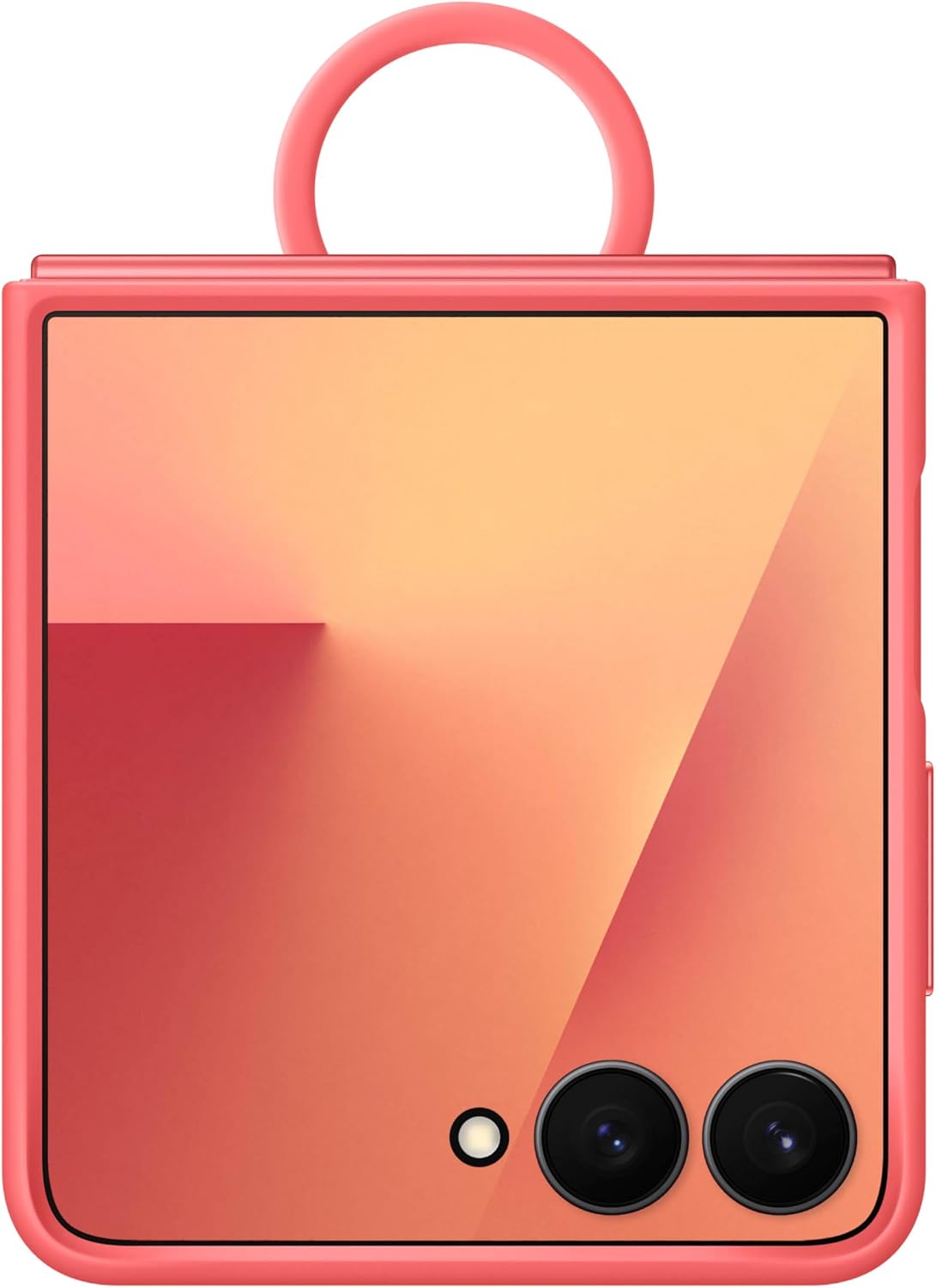 Samsung Galaxy Z Flip7 Official Ring Phone Case Silicone, Easy to Carry, Soft, Sleek, US Version, Coral Red