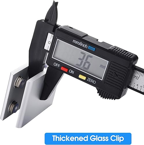 Miniatura 6 de Kitmose Paquete de 8 abrazaderas de vidrio, abrazadera de vidrio a vidrio de 180 grados, soporte de soporte ajustable de aleación de aluminio de